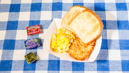 2 Eggs, Bread Toast Hash Brown