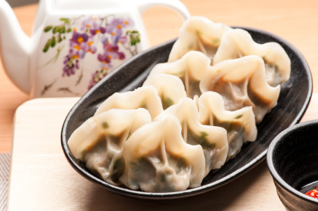 Bào Yú Lù Xún Zhū Ròu Jiǎo Abalone, Asparagus Pork Dumplings 10 Zhī Pcs