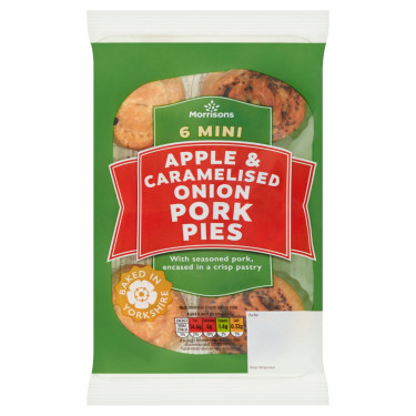 Morrisons Apple Onion Mini Pork Pies 6 Pakke