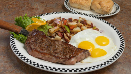 10 Oz New York Steak Eggs