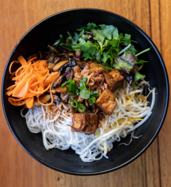 Exotic Mushrooms And Tofu Vermicelli Salad [Vg, Gf]