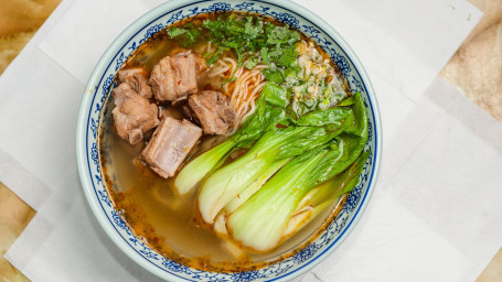 Stewed Pork Ribs Noodle Soup Hóng Shāo Pái Gǔ Miàn