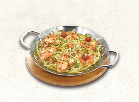 Bái Jiàng Sān Wén Yú Kǎo Miàn Baked Cream Sauce Salmone Spaghetti