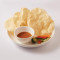 Papadum (4 Pieces With Curry Sauce And Vegeatable Sticks Xiāng Cuì Báo Bǐng (4Jiàn Pèi Kā Lí Zhī Jí Shū Cài Tiáo