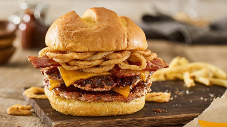 Dobbelt Bbq Bacon Cheddar Tyrkiet Burger