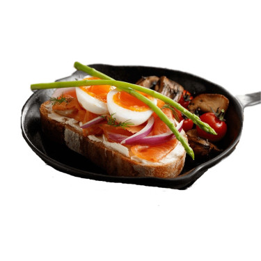 Soft Boiled Egg Smoked Salmon Gourmet Toast Yān Sān Wén Yú Táng Xīn Dàn Tiān Rán Jiào Mǔ Miàn Bāo