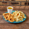 Eight Onion Rings Chips Curry Sauce Or Gravy Or Mushy Peas