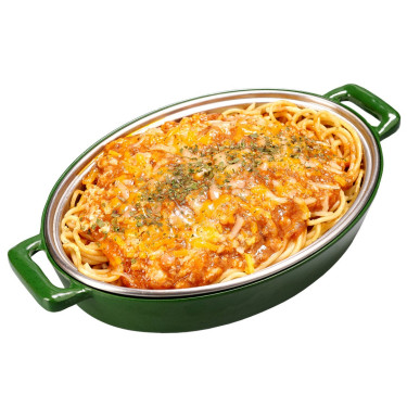 (D) Sān Shì Zhī Shì Jú Ròu Jiàng Yì Fěn Huò Fàn Baked Trio Cheese Bolognese Spaghetti Or Rice