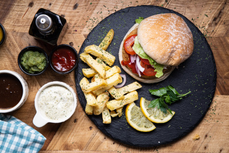 ‘Vegi’ Burger With Chips