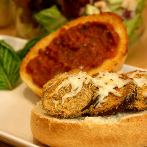 Eggplant Parmigiana Sandwich