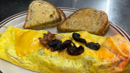 Bacon, Mushroom Cheese Omelet