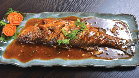 Hot Tossed Seabass In Warm Soy Hóng Shāo Lú Yú