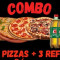 Combo Familia 2 4 Pizzas 3 Guaraná Antárctica 1L