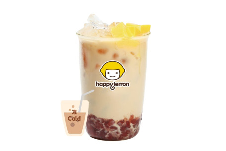 Dòng Tián Mì Hóng Dòu Bù Dīng Nǎi Chá Cold Milk Tea With Sweetie Red Beans Pudding