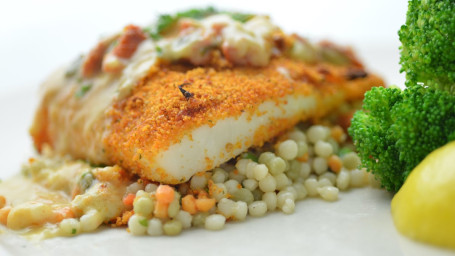 Parmesan Encrusted Alaskan Halibut