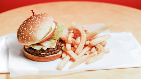 Double Burger With Fries